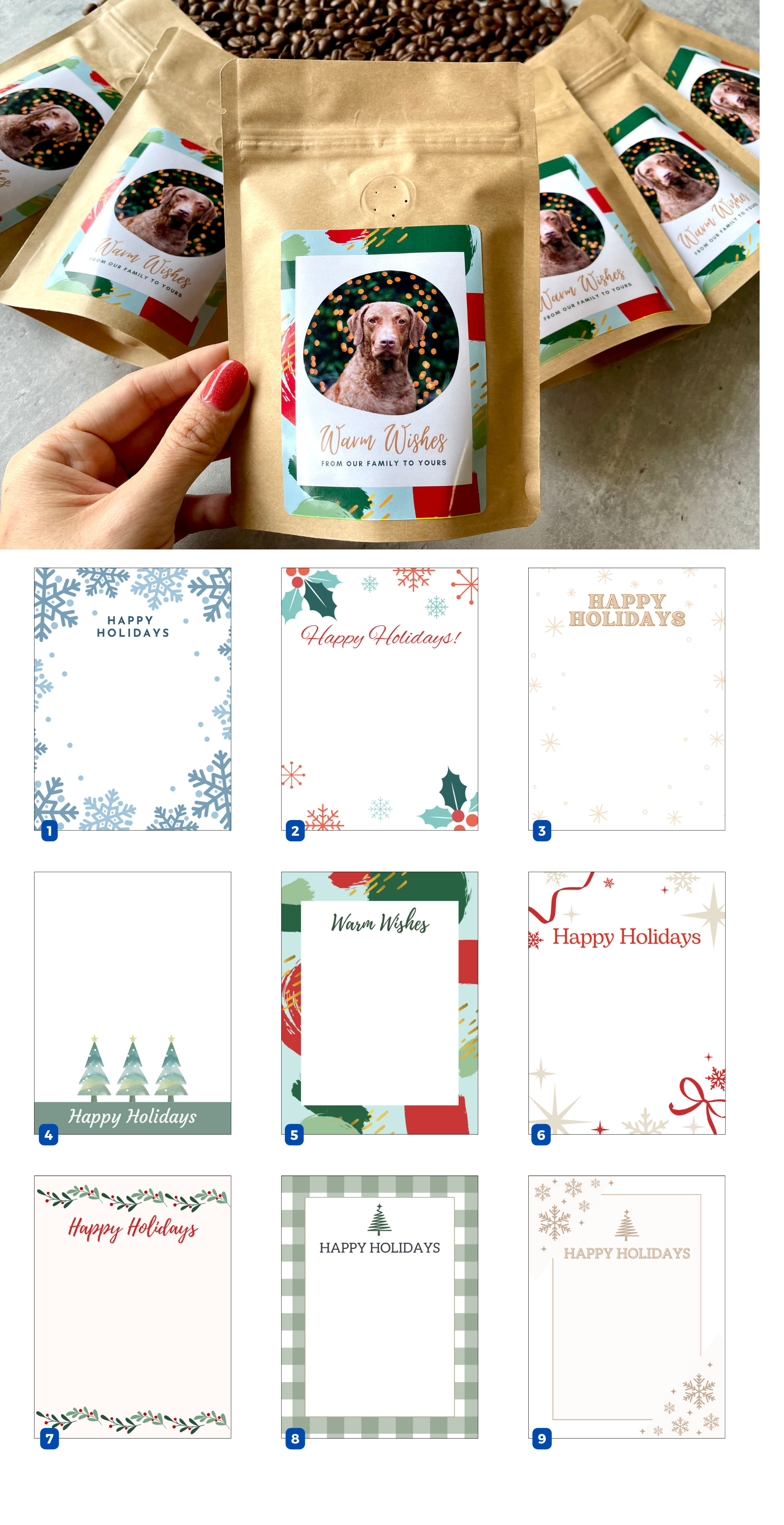 Personalized Holiday Coffee Bags – Choose a Template or Upload Your Own Design