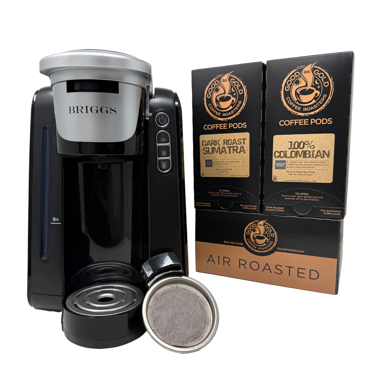 Briggs Soft Pod Coffee Machine + 3 Free Pod Boxes